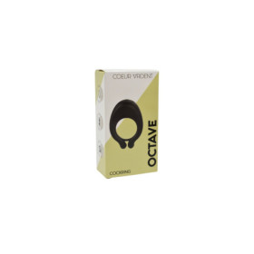 OCTAVE, Cockring Noir dans un silicone médical doux avec 1 mode de vibration 